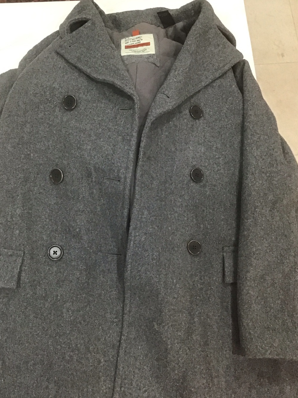 Abercrombie & Fitch Women's Double-Breasted Gray Pea Coat